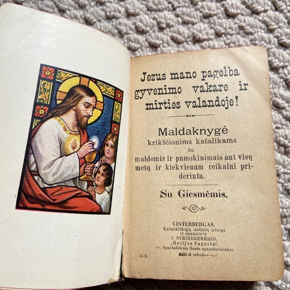 Antique 1926 Lithuanian Catholic Religious Prayer Book - Picture 1 of 8